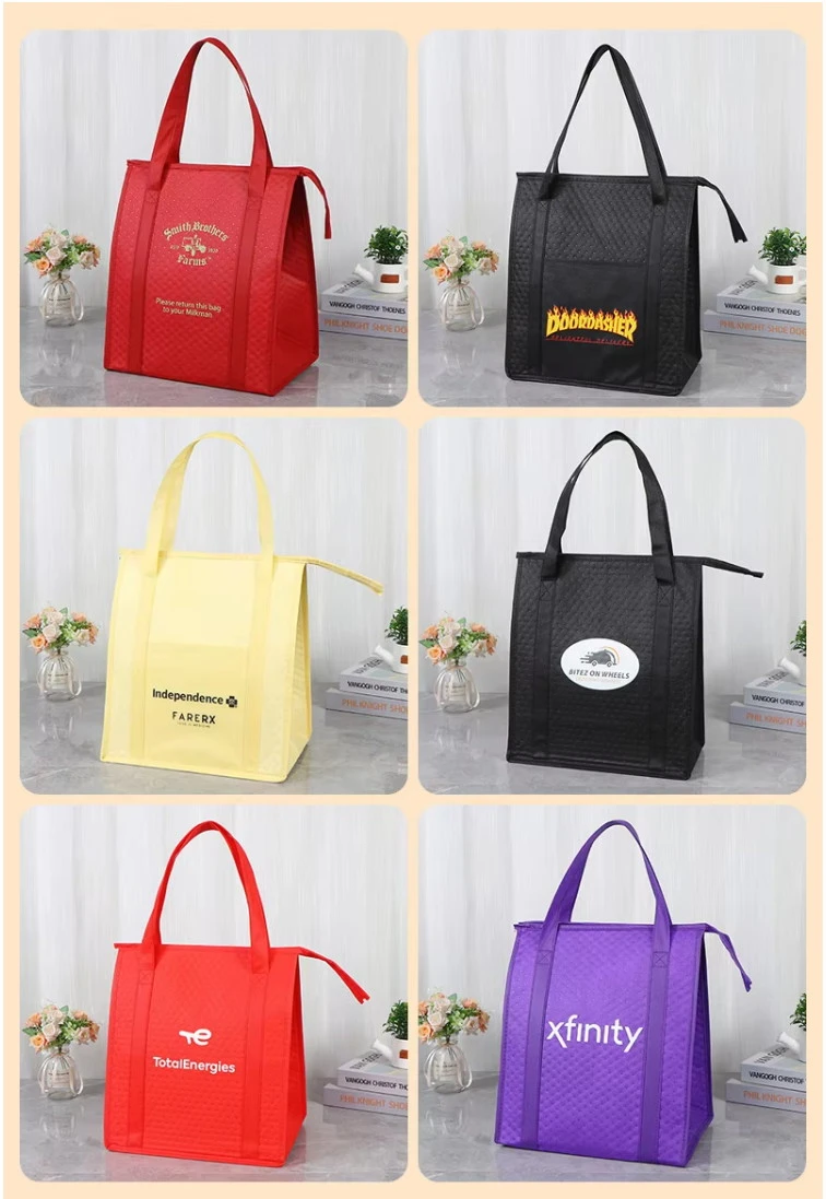 Custom non woven insulated shopping bag with thermal lining Custom non woven insulated shopping bag with thermal lining
